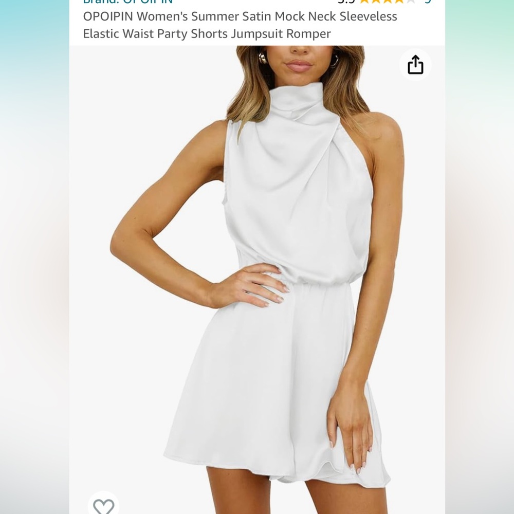 White satin romper size small